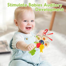 Baby Sensory Chew Toy for 6-12-18 Months, Soft Silicone Pull String Travel Toy for Car Seat & Stroller, Develops Fine Motor Skills & Vision, Early Learning Gift for Newborns and Toddlers Boys Girls by TinyTreasures Baby Boutique
