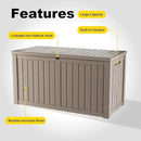DRATO 150 Gallon Outdoor Storage Box, Large Waterproof Deck Box, Lockable Resin Storage Container with Reinforced Support for Patio Cushions, Garden Tools, UV-Resistant Outdoor Chest by CozyNest Decor