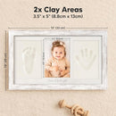 Baby Hand and Footprint Kit - Clay Handprint Keepsake Frame, Newborn Nursery Picture Frame, Personalized New Mom Gifts for Baby Shower & Registry (Vintage White) by TinyTreasures Baby Boutique