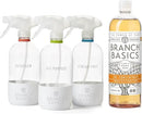 Branch Basics Cleaning Essentials Kit in Glass: All Purpose Cleaner and Bathroom Cleaner - Concentrate (33.8 Oz) + Glass Spray Bottles for Cleaning (16 Oz) Fragrance-Free by CozyNest Decor