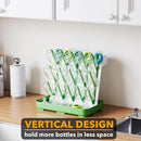 SpaceAid Baby Bottle Drying Rack with 20 Hooks, Space Saving Kitchen Bottles Rack Dryer, Vertical Baby Bottle Holder Organizer for Countertop Storage Accessories (White and Green) by TinyTreasures Baby Boutique