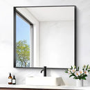 Black Bathroom Mirror, 30x30 Inch Rectangular Framed Mirror, Large Wall Mounted Bathroom Vanity Mirror Over Sink for Bedroom,Restroom, Living Room, Hangs Vertically or Horizontally by CozyNest Decor