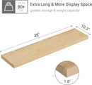 Single Floating Shelves Oak 48 Inches, 48 x 10 inch Deep x 1.8 in Thick, Long Wall Shelves Heavy Duty 80 lbs for Bedroom, Living Room, Kitchen, Office, Modern Shelf Book Home Decor by CozyNest Decor