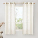 LAMIT Linen Semi Sheer Curtains 63 Inch Length, Light Filtering Neutral Window Bedroom Curtains Farmhouse Boho Bronze Grommet Drapes for Kitchen/Living Room, Cream, 2 Panels, 34 x 63 Inch by CozyNest Decor