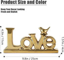 Love Sign Decoration - Gold Bird Sculpture Personalized Love Decor for Home, Living Room, Bedroom, Desktop & Cabinets by CozyNest Decor