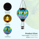 Dragonfly Solar Hot Air Balloon Lantern with Flame, Glass Hot Air Balloon Solar Lantern Outdoor Waterproof, Decorative Hanging Hot Air Balloon Solar Light for Outside Garden Patio Yard by GreenHaven Gardens