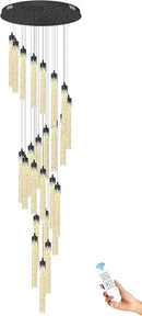H150'' Modern Chandelier Modern Led Chandeliers Foyer Chandelier Stairs Large Chandelier Adjustable Black Chandeliers Pendant Lighting Fixture Hanging Ceiling Light by CozyNest Decor