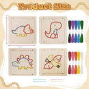 Montessori Wooden Lacing Dinosaur Toys for Toddlers and Kids Ages 2-4 5-7, Sewing Kit Fine Motor Skill Busy Board, Education Sensory Preschool Toy for 1 2 3 4 Year Olds, Birthday Gift for Boys Girls by TinyTreasures Baby Boutique