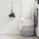 OrganiHaus Gray Nursery Laundry Basket 15x18 | Farmhouse Hamper Basket | Extra Large Storage Basket | Blanket Basket for Living Room | Baby Laundry Hamper | Toy Basket for Kids | Soft Pillow Basket by TinyTreasures Baby Boutique