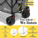Sekey 48''L Collapsible Foldable Extended Wagon with 440lbs Weight Capacity, Heavy Duty 300L Folding Utility Garden Cart with Big All-Terrain Beach Wheels & Drink Holders. Grey by GreenHaven Gardens