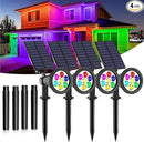 T-SUNUS Solar Landscape Spotlights Color Changing 4 Pack IP55 Waterproof Outdoor Christmas & Halloween RGB Pond Lights for Flag Yard Pathway Pool Patio Auto On/Off Adjustable Colorful Garden Lighting by GreenHaven Gardens