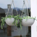 LA JOLIE MUSE Hanging Planters for Indoor Plants, Medium Hanging Planters with Drain Holes, Outdoor Hanging Flower Pots, Storm Gray, Honeycomb (10 Inch, Set of 2) by CozyNest Decor