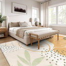 Lahome Boho Rugs for Living Room 8x10 - Washable Non-Slip Backing Large Carpet Ultra-Thin Throw Soft Bedroom Area Rug，Taupe Botanical Print Ultra-Thin Rug for Classroom Nursery Dining Room Farmhouse by TinyTreasures Baby Boutique