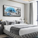 ZUITINGHUA Black Framed Canvas Wall Art For Living Room Wall Decor For Bedroom Office Wall Decoration Blue Tree Landscape Painting Black And White Picture Artwork Room Aesthetic Home Decor 20x40 In by CozyNest Decor