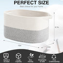 Cotton Rope Woven Storage Basket, Used for Baby Hamper Toy Organizer, Gift Baskets Empty,Kids Laundry Basket,Baby Blanket Basket. Size 15x10x8.7 Inches. (White&Grey-3PCS) by TinyTreasures Baby Boutique