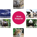 Menique Wild Animals Memory Matching Game – 80 Cards (40 Pairs) with Real Photos – Includes Educational Booklet with Animal Facts – Fun & Cognitive Game for Kids and Adults by TinyTreasures Baby Boutique