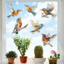 12pcs Window Decals for Bird Strikes, Anti Collision Window Clings, Rainbow Reflection Window Sticker, Hummingbird Style Sun Catcher Stickers for Glass Windows by CozyNest Decor