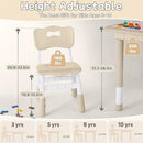 Toddler Table and Chair Set, Height Adjustable-Upgrade Kids Table and 2 Chairs for Ages 3-8, Multi-Activity Toddler Play Table with Graffiti Desktop for Home/Daycare/Classroom by CozyNest Decor