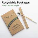 Biodegradable Bamboo Charcoal Toothbrushes, Soft Bristle, Eco-Friendly, Sustainable, BPA Free, Organic, Compostable, Travel Toothbrushes, 6 Pack by TinyTreasures Baby Boutique