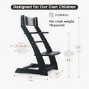 FORNEL Modern Black Wooden High Chair | The Adjustable Grow-with-Me Chair, A Sleek Alternative to Stokke | Perfect for Minimalist & Industrial Kitchens by TinyTreasures Baby Boutique