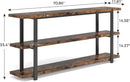 70.8 Inch Extra Long Console Table for Entryway, Narrow Hallway Table, Wood Sofa Table with 3 Tier Storage Shelves for Living Room by CozyNest Decor