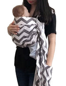 Ring Sling Baby Carrier, Soft Cotton Baby Sling Carrier Newborn to Toddler, Baby Wrap Carrier for Plus Size Parents, Perfect Shower Gift, Gray Wave by TinyTreasures Baby Boutique