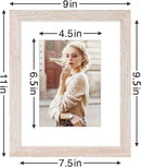 Vittanly 8x10 Picture Frames Set of 9, Shatter Resistant Plexiglass, Display 5x7 Pictures with Mat or 8x10 without Mat, Photo Frames for Wall or Tabletop, Engineered Wood, Rustic Pink by CozyNest Decor