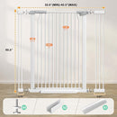 40.5" Extra Tall Baby Gate for Stairs No Drill, 32.6"-40.5" Extra Wide Dog Gate Indoor, Pressure Mounted Metal Safety Child Gate, Cat Puppy Pet Gate for House Doorways Walk Thru, White by TinyTreasures Baby Boutique