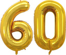 GOER Number 60 Balloons for 60th Birthday Party Decorations,42 Inch Jumbo Foil Helium Balloons for 60th Anniversary (Gold) by TinyTreasures Baby Boutique