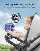 6000mAh Misting Fan for Stroller, 3 Speeds Portable Clip Fan with Intermittent/Continuous Spray, 14H Cooling, Detachable Mount, Timer & Night Light for Baby (100ML Water Tank)-Darblue by TinyTreasures Baby Boutique