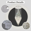 D40''X H120'' High Ceiling Chandelier Crystal Raindrop Big Chandeliers Staircase Large Chandelier Empire Entrance Foyer High Ceiling Pendant Chandelers Fixture LED Dimmable 2700K-4500K-6000K by CozyNest Decor