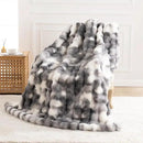 Cozy Faux Fur Throw Blanket for Bed Warm Fuzzy Throw Blanket, Soft Plush Thick Bubble Blankets for Bedroom and Living Room, Furry Luxury Blanket, 60 x 80,Tie-Dye Grey by CozyNest Decor