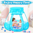 Baby Ball Pit for Toddler with 50 Balls, Kids Pop Up Play Tent for Girls, Princess Toys for Children Indoor & Outdoor Playhouse with Carry Bag (Bule: Pink/White/Babyblue, 109x90cm/50 Balls) by TinyTreasures Baby Boutique
