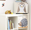 3 Sprouts Toy Storage Organizer: Toy Box Cube Organizer for Playroom, Nursery - Foldable Storage Bin - Owl by TinyTreasures Baby Boutique