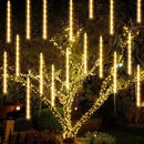 TW SHINE Christmas Meteor Shower Lights Outdoor, 288 LED 12" 8 Tubes Waterproof Christmas Lights Outdoor Plug in, Snow Falling Rain Icicle Xmas Lights Decorations, Warm White by GreenHaven Gardens