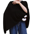 Nursing Cover for Breastfeeding, 360°Full Coverage Nursing Poncho, Rayon Soft & Breathable Breastfeeding Cover up (Smooth Rayon, Black) by TinyTreasures Baby Boutique
