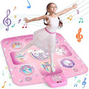 GirlsHome Dance Mat - Unicorn Toys for Girls Electronic Dance Pad with 5 Game Modes, Built-In Music, Touch Sensitive Light Up LED Kids Musical Mat, Christmas & Birthday Gift for Toddler Girls 3-12 by TinyTreasures Baby Boutique