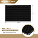 Yimobra Front Door Mat Outdoor Indoor Entrance, 100% Waterproof All-Season All Weather Doormat, Welcome Matt Outside Entry, Non Slip, Low Profile, Heavy Duty Patio Porch Floor Mats,36 x 24,Black