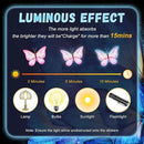Glow in The Dark Butterfly Flower Wall Decals Glowing Luminous Butterflies Removable Self-Adhesive Wall Stickers for Girls Bedroom Nursery Living Room Decor 4 Sheets (Butterfly 3) by CozyNest Decor