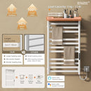 ENZE Heated Towel Rack with Shelf and Wi-Fi App Control, 11 Bars Electric Wall Mounted Towel Warmer with Timer & Adjustable Temperature, Low Carbon Steel, Plug-in/Hardwired, White by TinyTreasures Baby Boutique