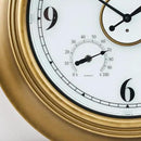 ANDY STAR 21 Inch Outdoor Clocks Waterproof, Large Outdoor Wall Clocks for Patio with Thermometer, Weatherproof Illuminated Clock Battery Operated with Thermometer&Hygrometer, Gold Metal Finish by CozyNest Decor