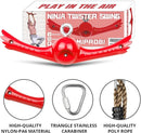 Ninja-Twister Swing Spins Set: Slackline Attachments - 360° Handle Twist-Spin Flips Toy Activate Ninja Powers Warrior Accessories Kids Hang Toys for Playground Backyard, Red by TinyTreasures Baby Boutique