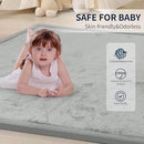 ACOMOPACK Baby Play Mat for Floor 1.3" Thick Memory Foam Play Mat 79"×118" Tummy Time Crawling with Non-Slip Bottom for Living Room,Nursery,Soft Velvet Playpen Mats for Kids,Infants（Light Grey） by TinyTreasures Baby Boutique