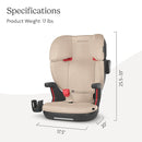 UPPAbaby Alta V2 High Back Booster Seat/Seven-Position, Active Support Headrest for Growing Children/SecureFit Integrated Belt Guide + Positioner/Cup Holder Included/Kavneer (Almond Mélange) by TinyTreasures Baby Boutique