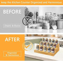 Spice Rack Organizer for Cabinet - Bamboo Spice Shelf, 3 Tier Seasoning Organizer for Countertop, Kitchen, Pantry 2 Pack by CozyNest Decor