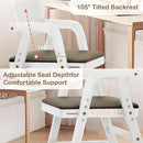 Solid Wood High Chair for Toddlers to Teens, Adjustable Height Toddler Dining Chair, Easy to Clean Toddler Highchair with Removable PU Cushion for Dining, Studying, Step Tool, White by TinyTreasures Baby Boutique
