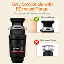 1/2 HP Garbage Disposals, TECASA Continuous Feed, Stainless Steel Food Waste Grinding System for Kitchen Sink Food Waste, Power Cord Included, Black - HyperCrush 50 by CozyNest Decor