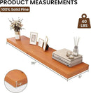 Light Brown Floating Wall Shelves 36 Inches Long x 8”x 1.4” Shelf Floating Rustic Farmhouse Decor, Heavy Duty Shelf Hold 80 lbs, Wall Shelves for Bathroom Living Room Kitchen Bedroom Office by CozyNest Decor