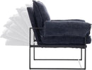 YISHENG Accent Chair with 6-Angle Adjustable Backrest, Chenille Fabric Living Room Chair Upholstered Lounge Chair, Modern Chair Cozy Reclining Chair for Reading Room, 1PC Dark Blue by CozyNest Decor