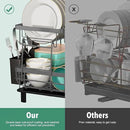 MOUKABAL Dish Drying Rack, 2 Tier Dish Rack, Large Dish Racks for Kitchen Counter, Dish Drainer with Removable Utensil Holder, Drainboard (Grey) by CozyNest Decor